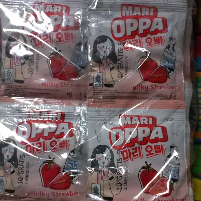 Mari oppa minuman susu rasa buah ala korea isi 3 renceng Bubuk  Chocolate Drink Banana Peach 2