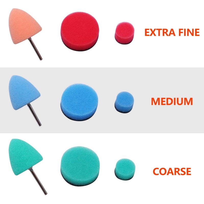 Product Introduction of 22 Mini Polishing Pads Detail Polishing Pad for Detailing Rotary Polishing Tool Cordless Drill Buffing Polishing Pad 9