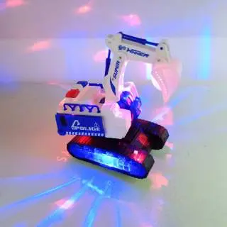 Mainan Excavator Beko Keruk - Excavator Backhoe Toys Anak Bergerak Baterai Lampu 3
