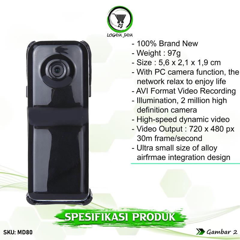 Kamera Md80 Mini DV DVR Portable Non WiFi Camcorder Perekam Vidio Audio Poto Kamera Outdoor Mini Resolusi HD 1