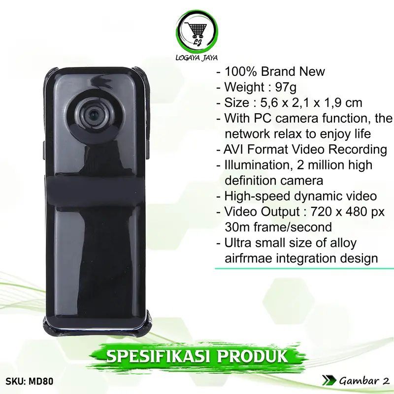 Kamera Md80 Mini DV DVR Portable Non WiFi Camcorder Perekam Vidio Audio Poto Kamera Outdoor Mini Resolusi HD 1