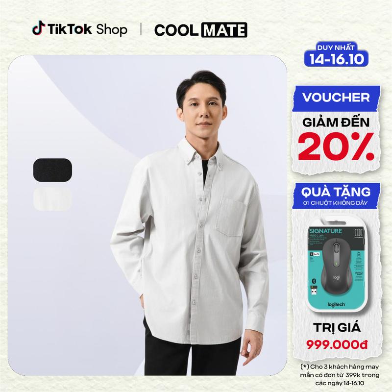 [Outlet Không đổi trả] Áo Sơ Mi Nam Dài Tay Overshirt Cotton - Coolmate