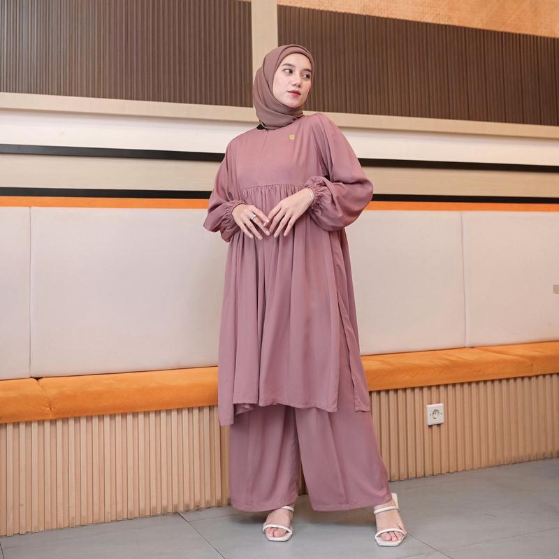 PROUDYHIJAB - Noora Setcel Setelan Celana Wanita Atasan Bawahan Busui Friendly 3