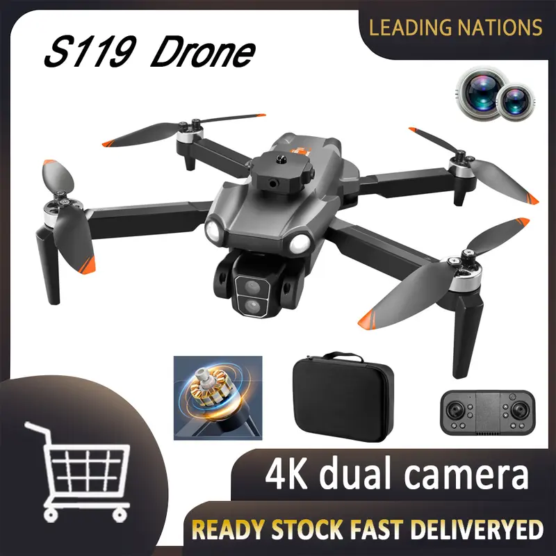 S119 drone tanpa berus, 4K kamera dua, rotasi 360 derajat, sensor penghindaran, drone anak 0