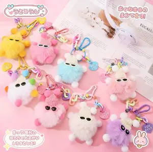 Gantungan Kunci Lucu Rex Kelinci Bulu Ornamen Cute Glasses Rabbit Bag Keychain Hadiah Liontin Tas Mainan