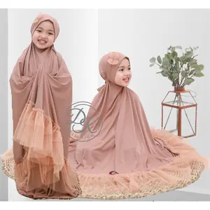 ELVIN SCARF - Mukena Anak Lucu dengan Tulle dan Pita Muslim Renda Wanita Syari