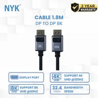 Gambar NYK Cable Kabel HDMI Display Port DP 8K GOLD - 1.8 Meter dari NYK Indonesia Kota Administrasi Jakarta Pusat 1 Tokopedia