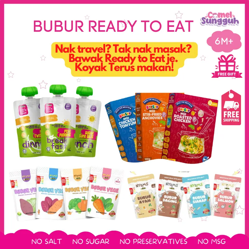 Bubur Ready To Eat Food sesuai  Bayi 6 bulan Tak perlu masak sesuai travel
