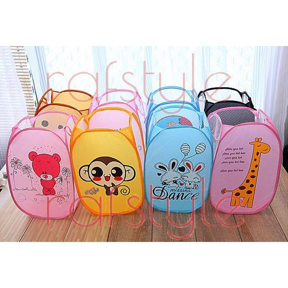 BINTANGLIMA Keranjang Baju Kotor Lipat Motif atau Laundry Basket SerbaGuna Impor 0