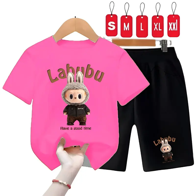 SETEALAN ANAK ANAK LABUBU 2 SAMPAI 10 TAHUN/SET ANAK LABUBU HAVE A GOOD TIME TERBARU Anak-Anak 8