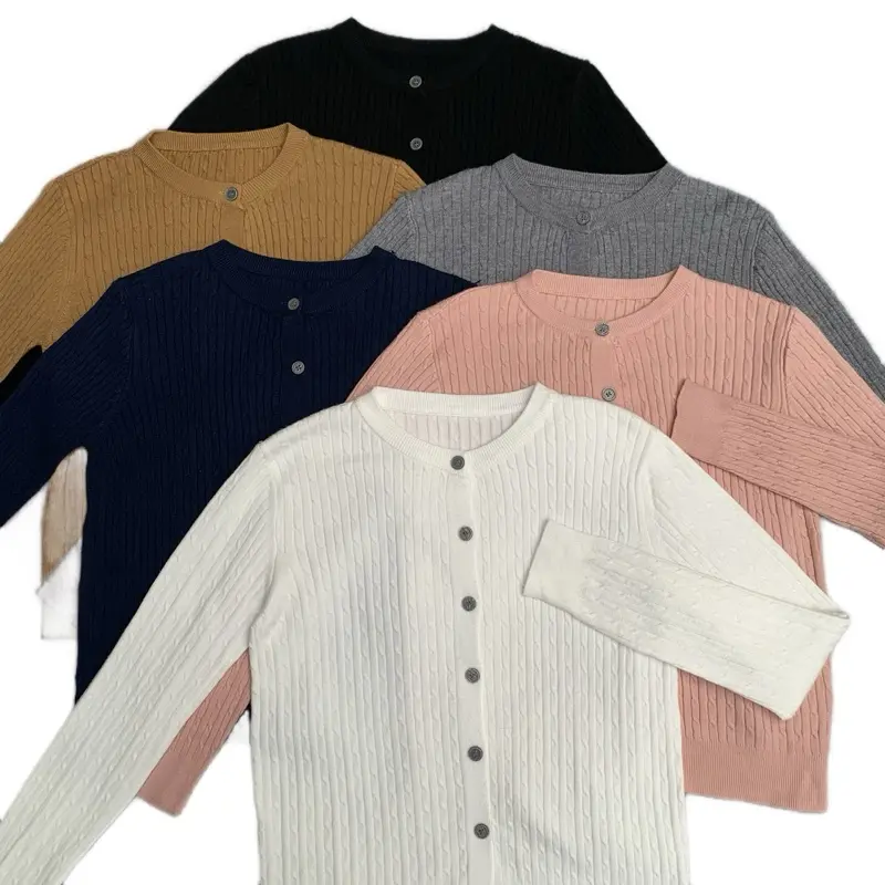 OLOP Cardigan Cable Premi Stretchy Full Kancing Aktif 014 Knitwear