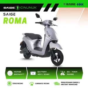 SAIGE Sepeda Listrik Roda 2 SAige Roma 800Watt Baterai LITHIUM 48V 20Ah Jarak 50-60KM Charger USB Remote Alarm Garansi Resmi Cakram