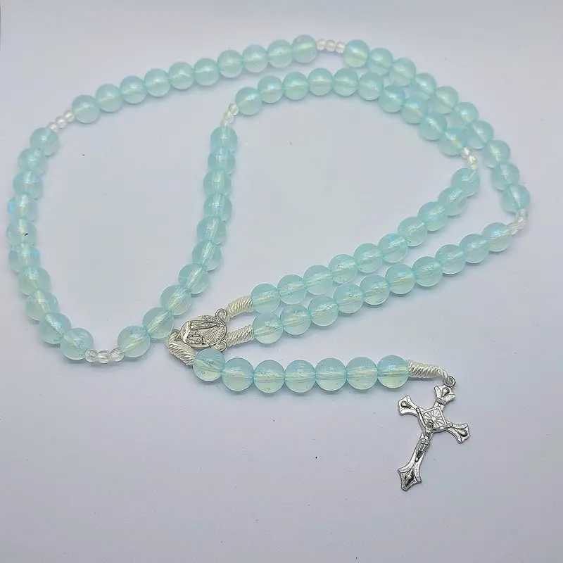 Rosario 77 Bapakami Katolik - Mote Blue Shimmer/Glitter - Glow In The Dark 1