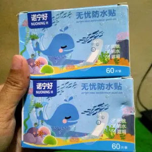 Mai Li Perban Tahan Air Sekali Pakai Noning Transparan 120 Buah Kotak Perban Kaki Anti Aus Berpori Ramah Kulit Waterproof & Worry-Free Sticker