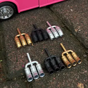 MINIATUR KNALPOT WOOSH BUS MINIATUR BASURI DAN MSK GOLD SILVER DAN HITAM SCALE 1:35 GYFIN TOYS DIECAST