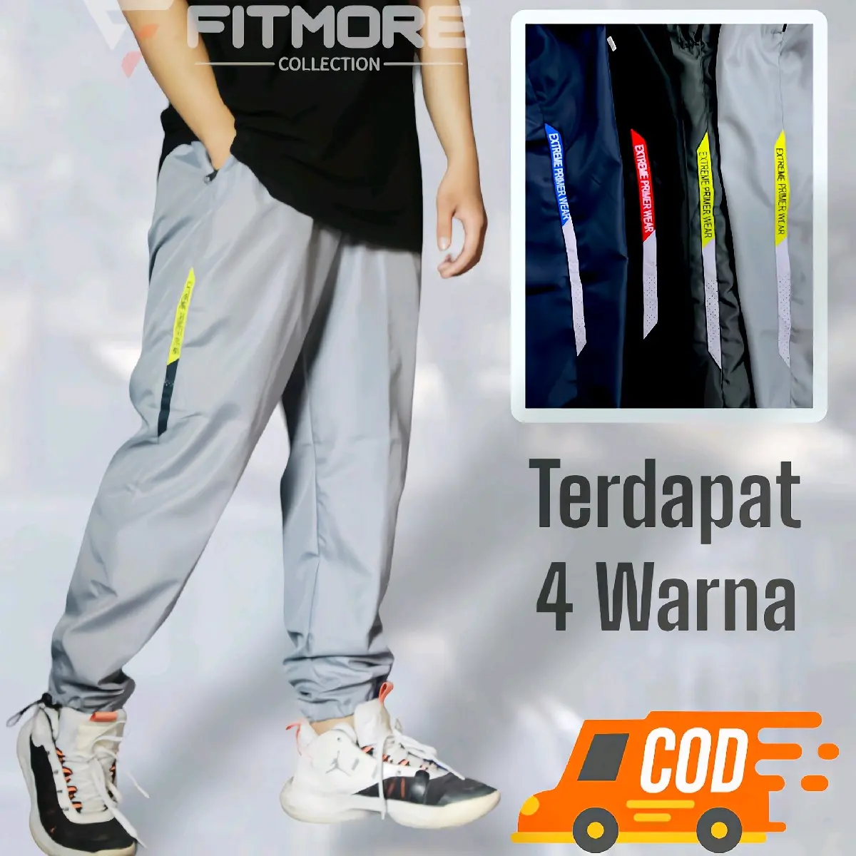 (COD)Celana training dewasa terdapat 4 warna + cocok buat pria dan wanita Olahraga Parasut Sport