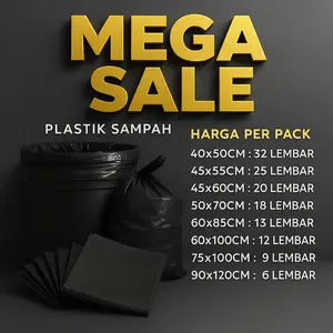 Plastik sampah Trashbag per pack Kantong sampah harga perpack ukuran kecil besar jumbo warna hitam aneka ukuran kualitas 100 top