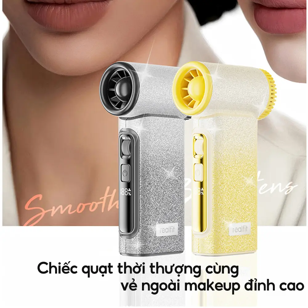 【Qùa tặng】Realfit T1Ultra Quạt Cầm Tay Tốc Độ Cao,Có Thể Điều Chỉnh 199 Tốc Độ, Màn Hình LED,Type-C Có Thể Sạc Lại, Có Dây Đeo Buộc, Thích Hợp Sử Dụng Ngoài Trời, Đi Kèm Với Dây Đeo Đá Miễn Phí | BigBuy360 - bigbuy360.vn