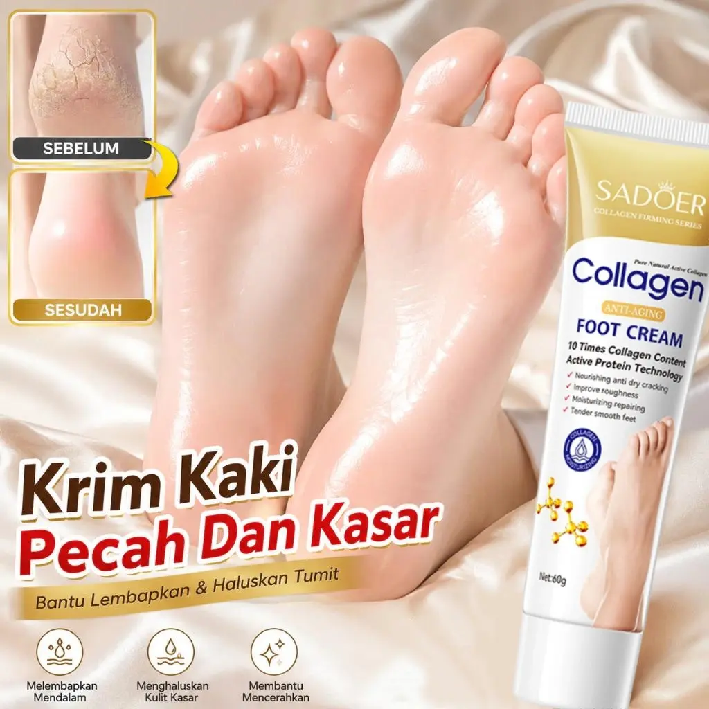 Collagen Foot Cream Krim Kaki Pecah Dan Kering Dan Kasar Ampuh foot cream Perbaikan Anti Kering Retak Perawatan Mencegah Kekeringan Mencegah Kaki
