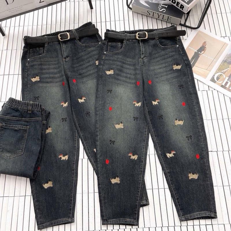 Ma QUẦN JEAN BAGGY 9 tấc co giãn bigsize nữ Women Denim 60-90kg