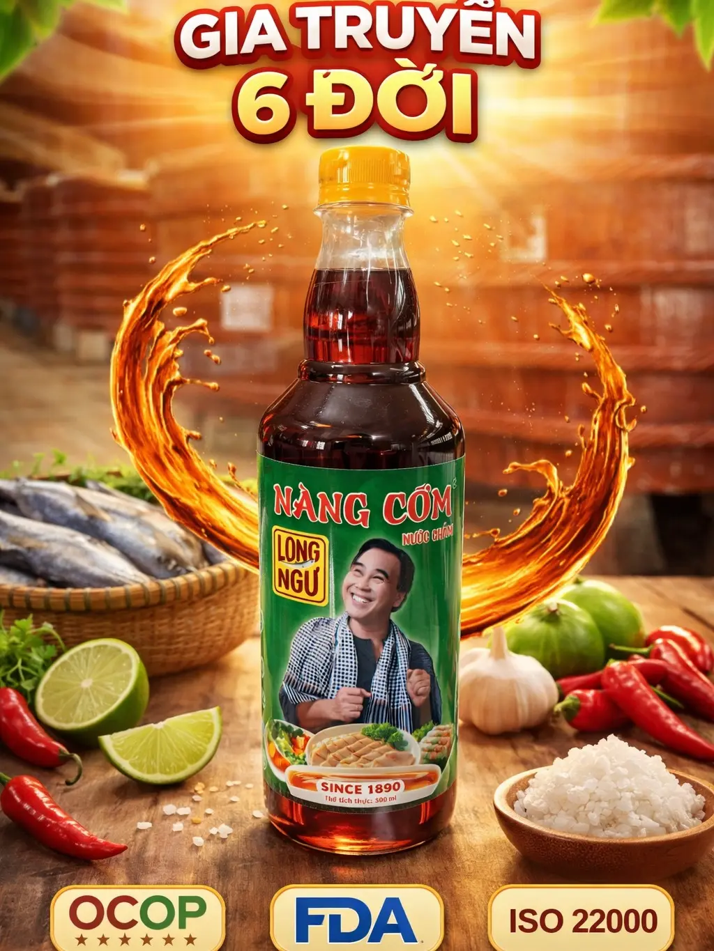 Nàng Cơm Quyền Linh - Nước Chấm Phú Quốc Gia Truyền 500ml Mặn Ngọt Hòa Quyện Dùng Ăn Liền Tiện Lợi