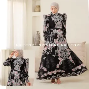 NR-DRESS GAMIS SULTAN TERBARU|GAMIS SULTAN DIGITAL PRINTING KLOK LEBAR 3METER