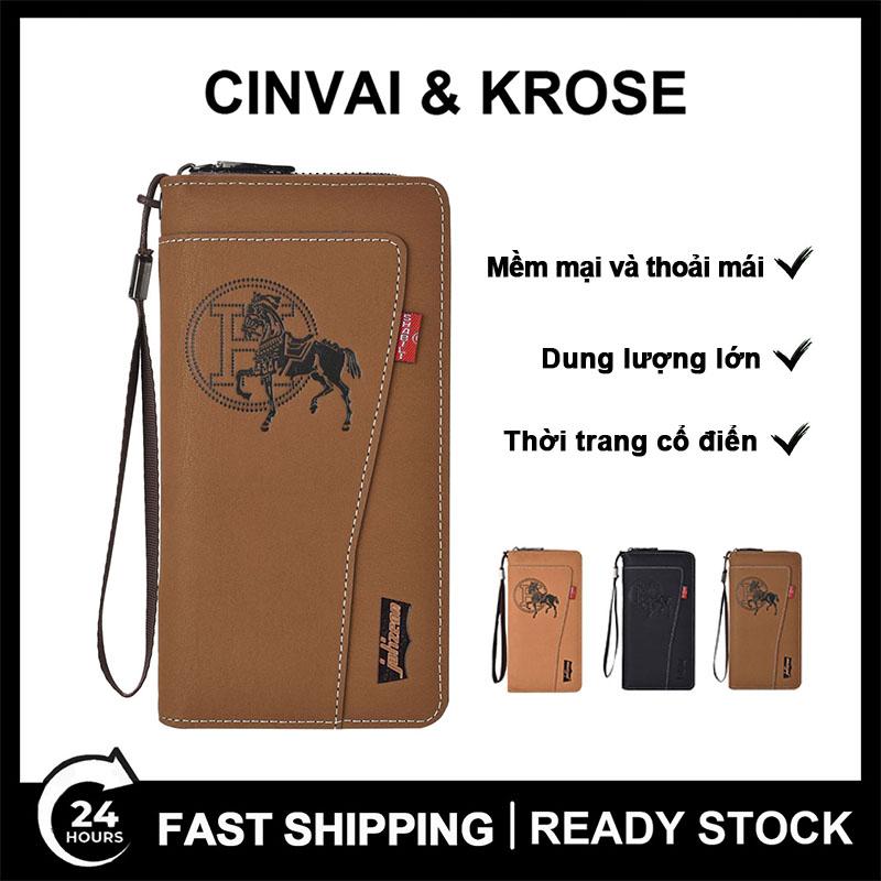 Ví Ví nam, ví dài, ví cầm tay dung tích lớn, túi đeo cổ tay, túi điện thoại di động, túi đựng thẻ, túi có khóa kéo, ví đựng tiền xu, túi đựng giấy tờ tùy thân, da PU, rất tiện lợi và thoải mái khi sử dụng Clutch