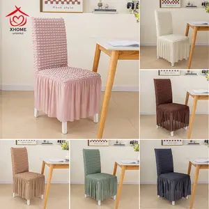 Dining Room Chair Slipcovers 1-Piece Stretch  Dorm Chair Cover Non Slip Washable Furniture Protector with Skirt Country Style for Hotel Ceremony Party