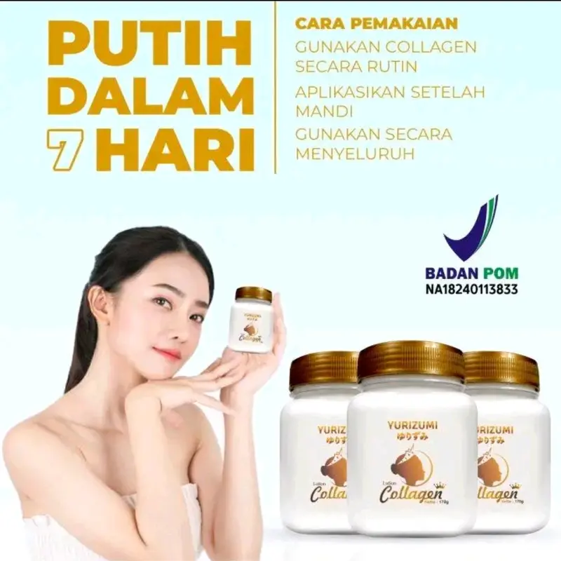 (2PCS) YURIZUMI Bibit Pencerah Colagen Lotion Seluruh Tubuh Bibit Collagen Lotion Pemutih Viral Tiktok Kusam Memutihkan 5