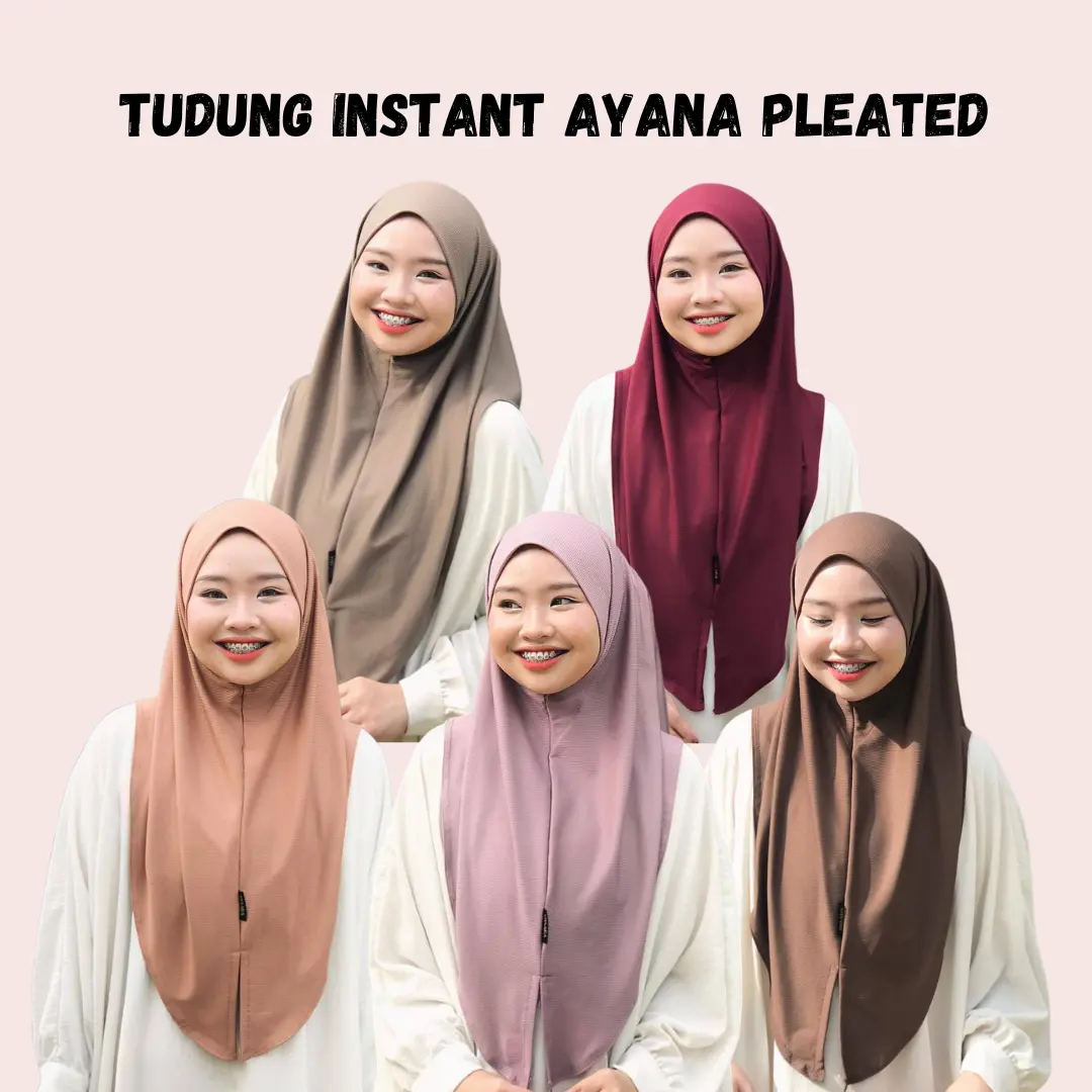 TUDUNG INSTANT AYANA PLEATED SARUNG Hijab Awning boleh lipat