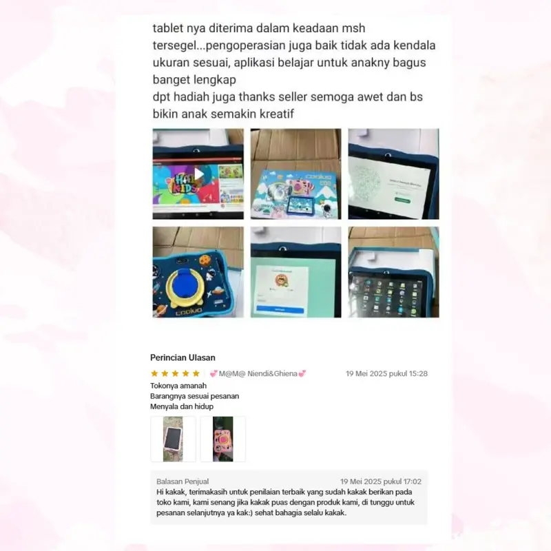 COOLVO C07-New TABLET ANDROID 2025 Versi 13 Pink Biru Blue Layar FULL HD 4/64GB Anti Radiasi Tab Edukasi Belajar Game Bermain Edukasi 1