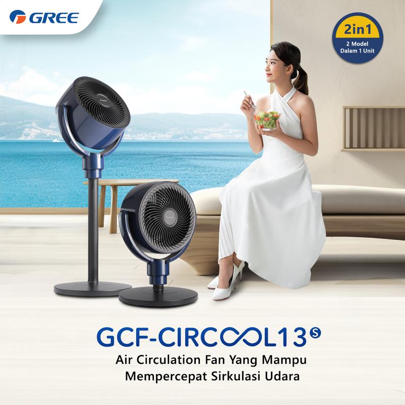 GREE - Air Circulation Fan - Swing Otomatis - 2in1 Kipas Meja dan Lantai- GCF-CIRCOOL13S 2