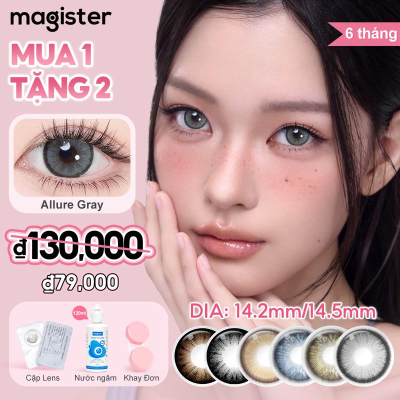 【Đôi Mắt to Magister Kính Áp Tròng Mua 1 Tặng 2 Big Eyes Contact lenses DIA 14.2/14.5mm Màu Candy Brown có cận 0.00~6.00 HSD 6 Tháng Mua Giải pháp chăm sóc miễn phí + khay Lens