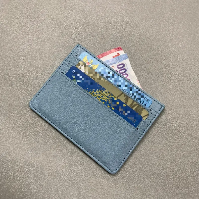 Prade Luxser Dompet Kartu Polos Kulit Mini - 6 Slot Simpan Kartu Sisi Bolak Balik - Unisex - Dompet Elegan untuk Pria Wanita 8