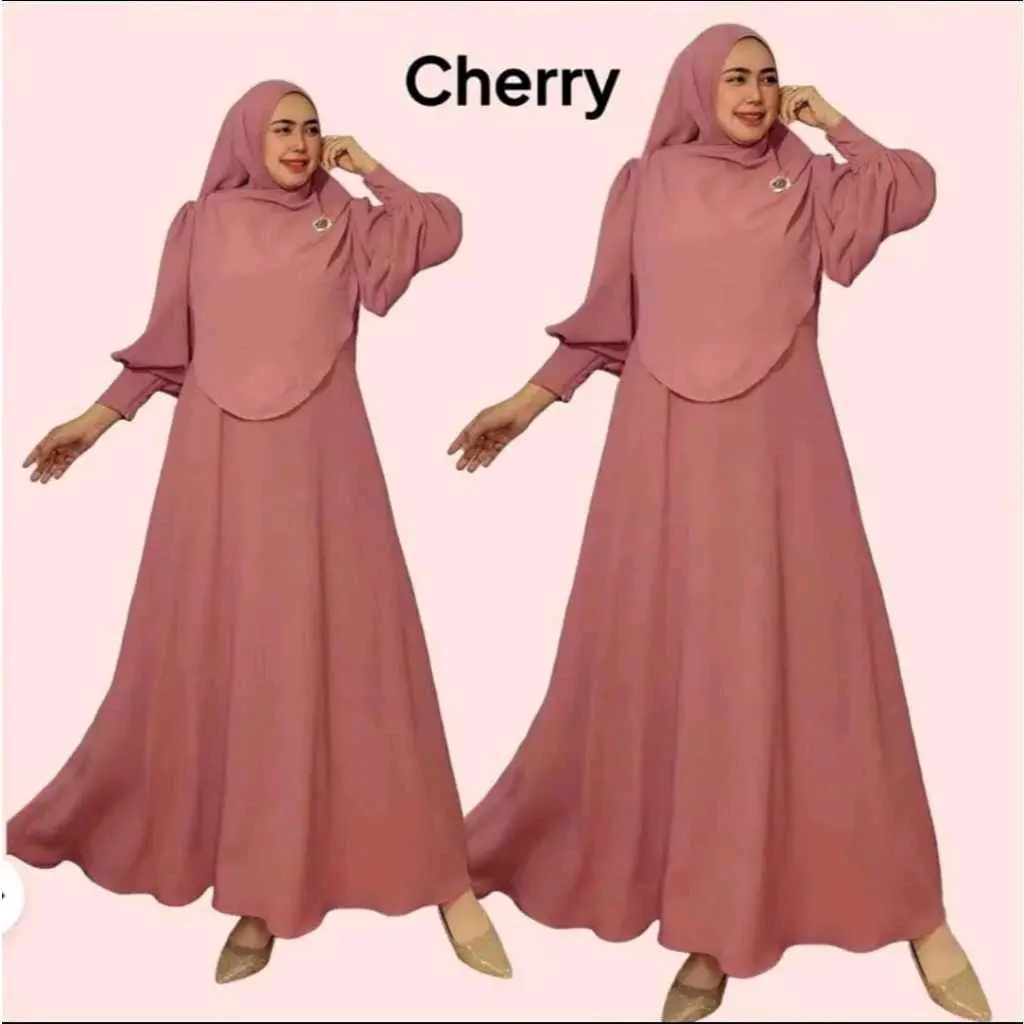 Abaya Delina Gamis Lebaran Set Khimar Bahan Crinkle airflow Gamis Setelan Hijab Pasmina Oval Busui Friendly Dress Wanita Syari Crinkle dress Muslim Dewasa Kaftan
