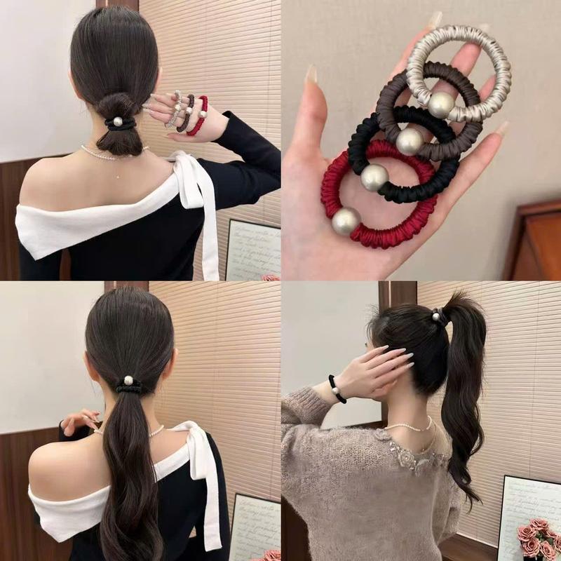 Dây buộc tóc ngọc trai Đơn giản Đa năng buộc Đuôi ngựa thanh lịch thiết kế sang trọng kiểu dáng hiện Đại