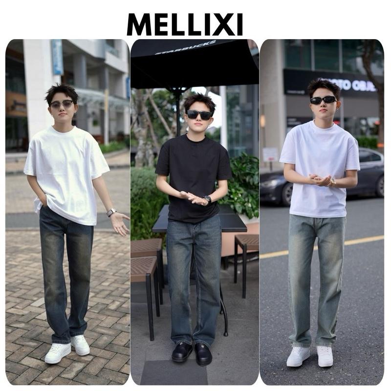 Quần jean nam, quần jean nam suông ống rộng, MELIXI phong cách trẻ trung Menswear Pants