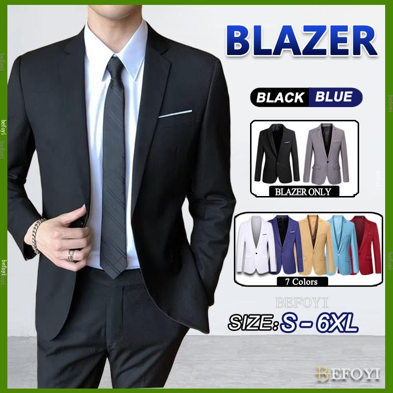 Áo Blazer Nam, Phong Cách Trang Trọng, Tuxedo, Áo Khoác Bên Ngoài Công Sở, Bộ Đồ Màu Đen Hàn Quốc, Dáng Ôm, Thích Hợp Cho Đám Cưới, Học Sinh Và Nam Giới, Quần Áo, Ngoại Cỡ, TH08, [Giao Hàng Địa Phương]