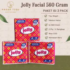 [ 3 PACK ] Tissue Jolly Facial 560 Gram / Tisu Wajah Berkualitas Halus Lembut