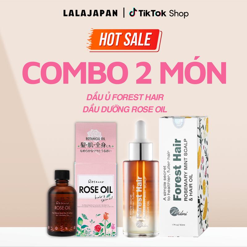 Combo Dầu Ủ Tóc Forest Hair Và Dầu Dưỡng Rose Oil