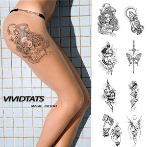 Medusa  Joker  Fox Cloud Mist Star Herbal Tattoo Sticker for Women Waterproof Long-lasting Realistic Half Arm Back of Hand Juice Geometric Tattoo Flower Arm temporary  tattoo  waterproof tattoo  set