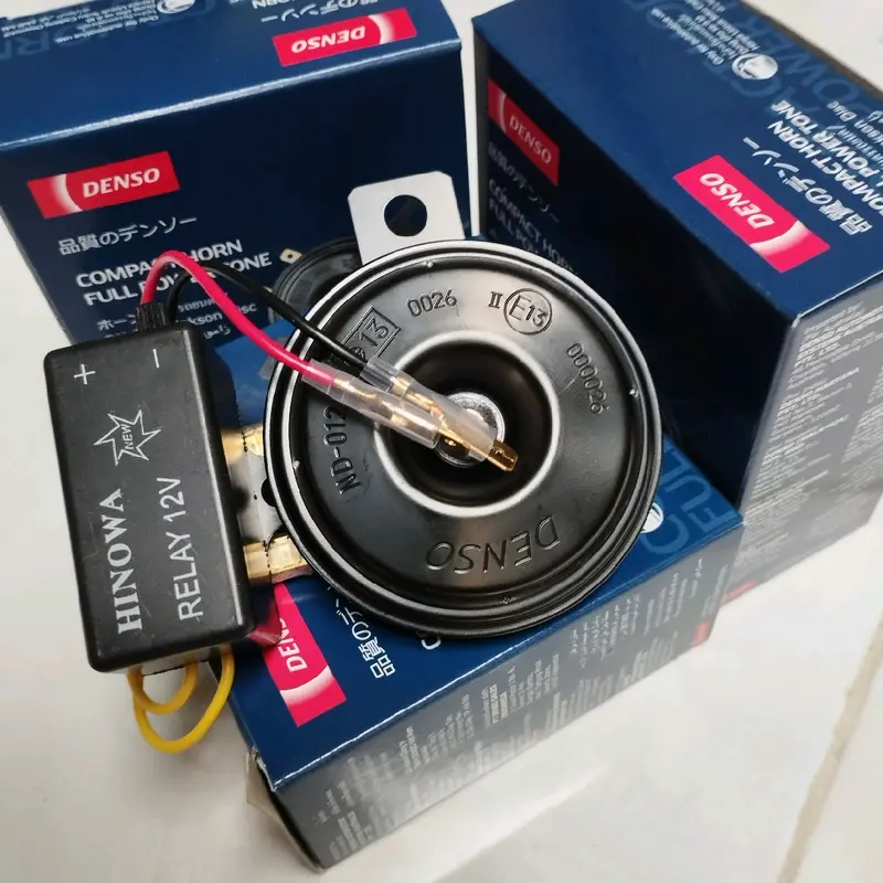 klakson Denso singel disc +relay putus2 untuk motor dan mobil 12V Motorcycle 4