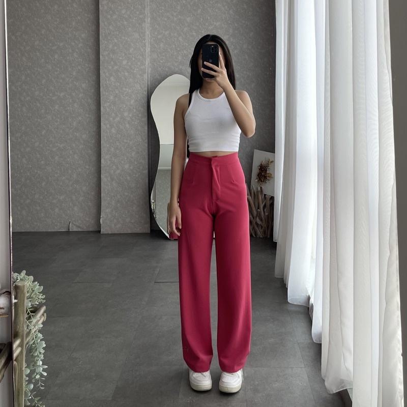 Ilaya Loose Pants Scuba Wanita - Celana Anti Kusut -  Kulot Wanita Scuba Premium - Celana Kantor Formal - Loose Pants Scuba Viral lost 4
