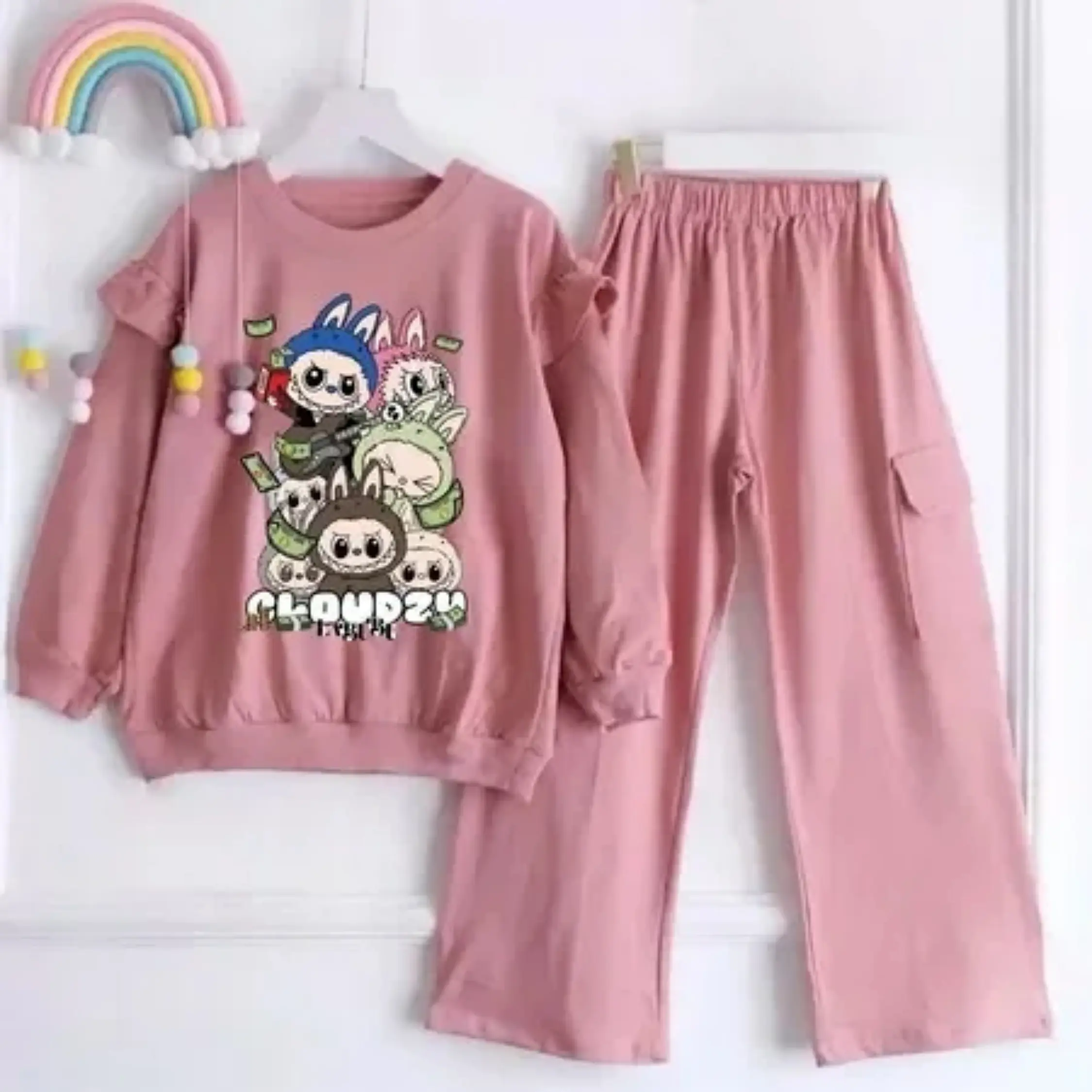 Hashiva Kids - Labubu Set Kids Pakaian Anak Perempuan Fashion Cewek