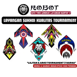 Layangan Sukhoi Super Turnamen 2 Lilitan 3 Warna Kualitas Premium Bambu Petung Isi 10-100 Pcs By robot Free Packing