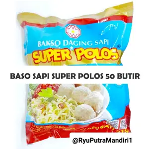 Bakso Sapi Warisan Super Polos Isi 50 Butir Makanan Frozen Food Baso Daging Sapi Halal