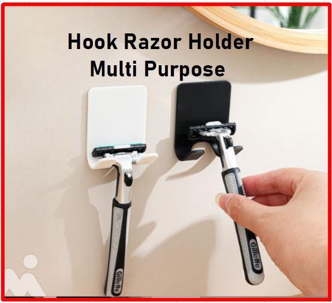 Razor Hanger Strong Adhesive Hook Punch-Free Plug Hook - TikTok Shop ...