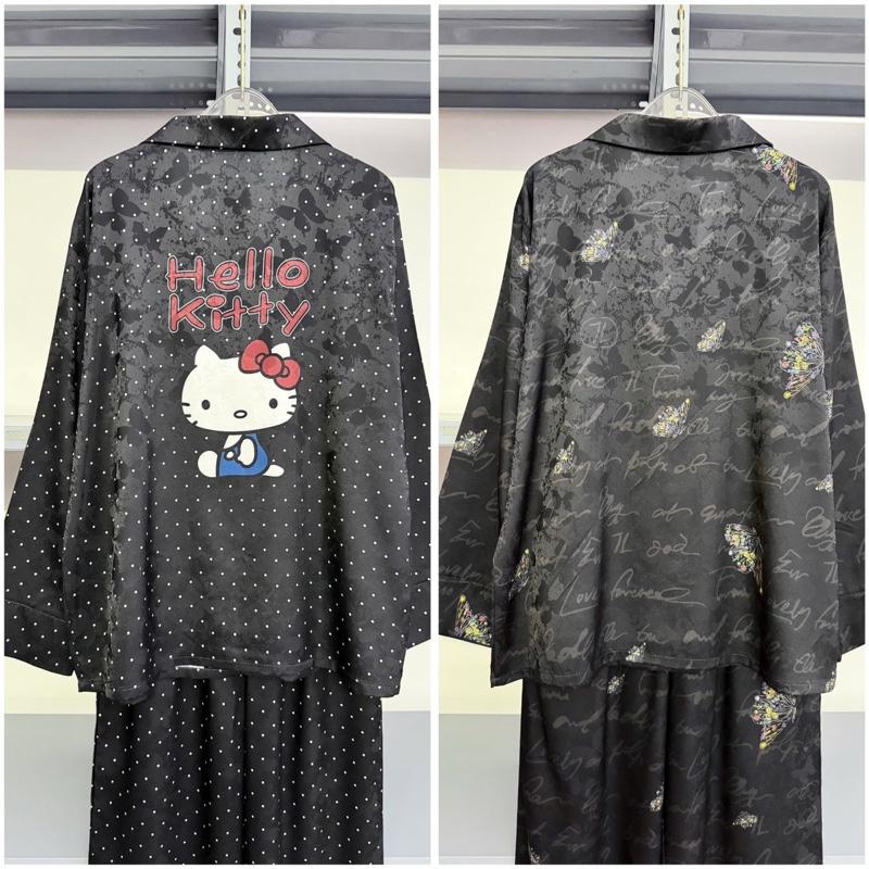  Bộ pijama tay dài quÀn dài lụa THIEU chiều dài quần 95 