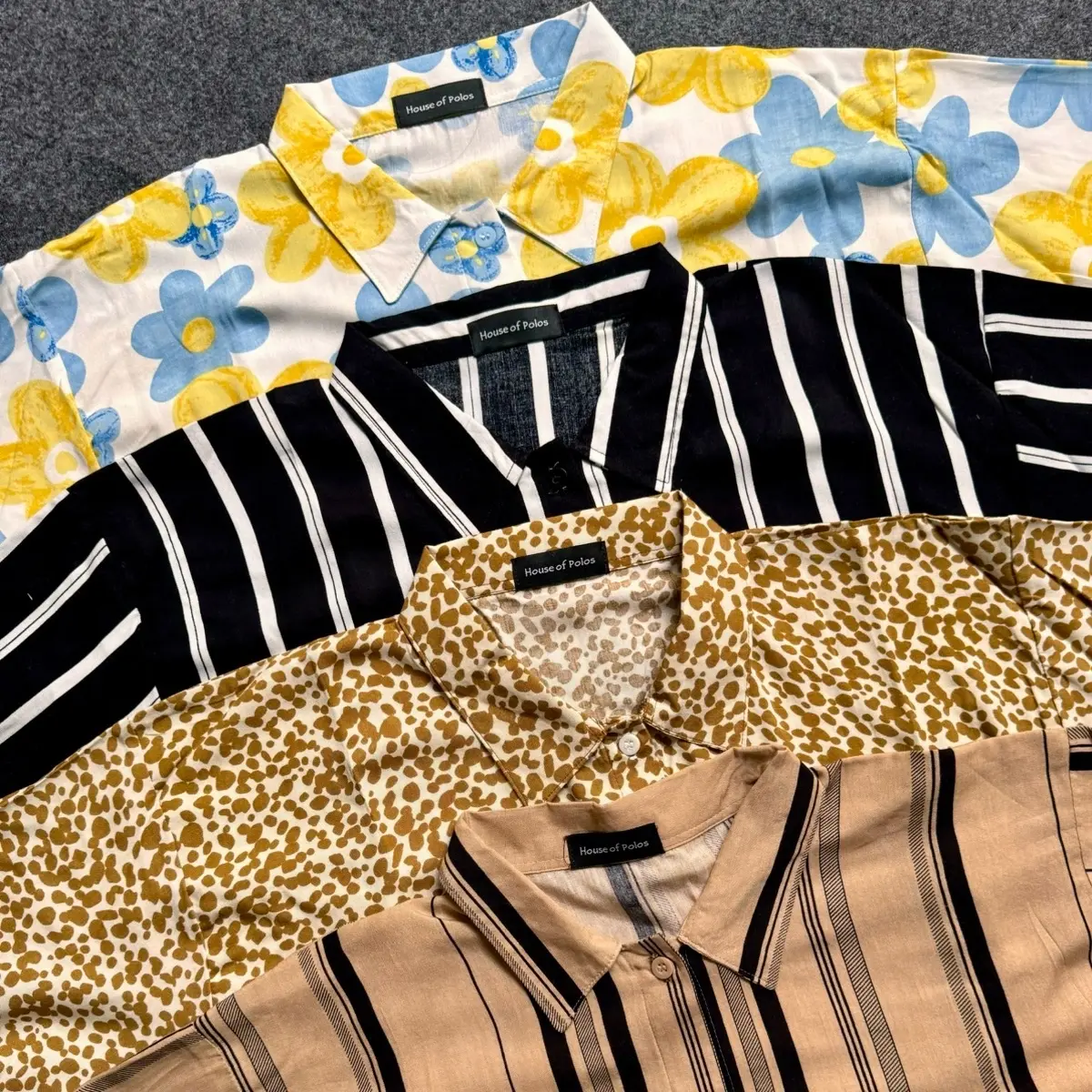 Kemeja Rayon Motif Tangan Panjang