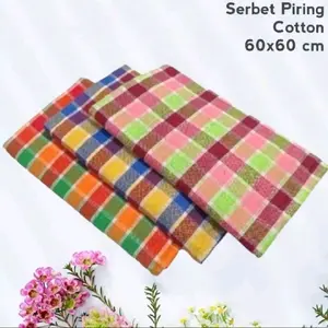 Serbet Jumbo Kotak Ukuran 60x60 cm Serbet Piring Cotton Motif Warna-warni untuk Kebutuhan Harian